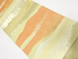 アンティーク　遠山に松・波・木々模様織出し袋帯（材料）